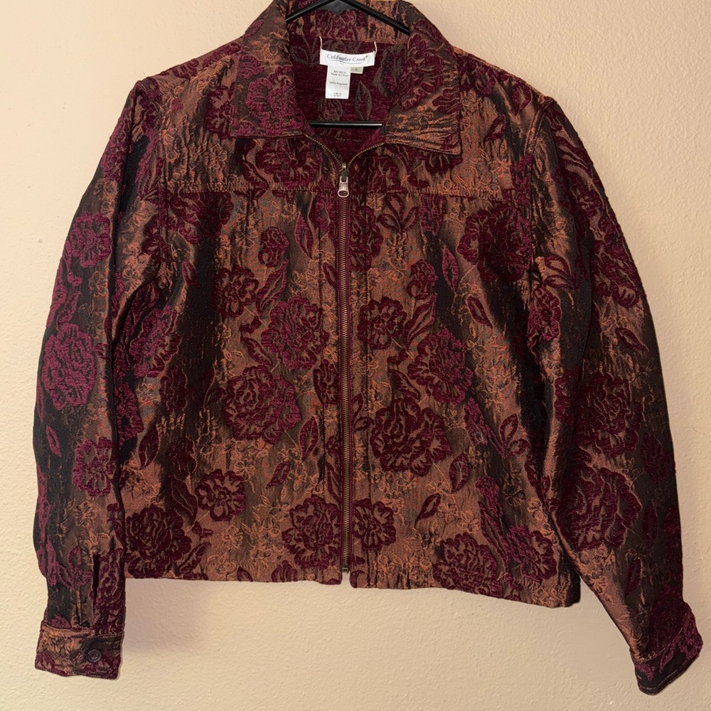 Vintage Coldwater Creek brocade tapestry floral jacket size Large